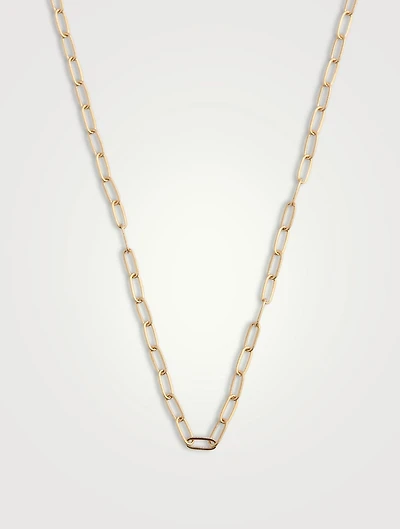 Medium 14K Gold Paper Clip Chain Necklace