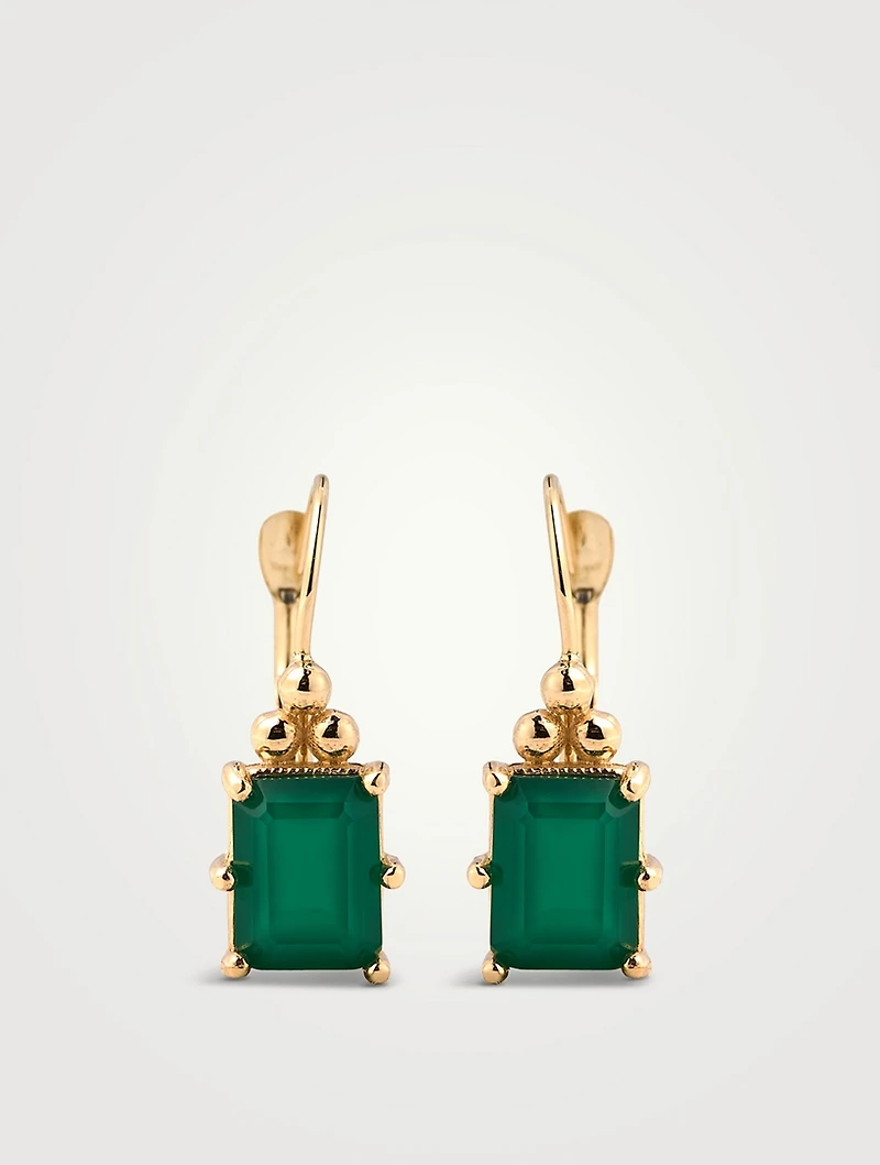 Cléo Daniela 14K Gold Onyx Drop Earrings