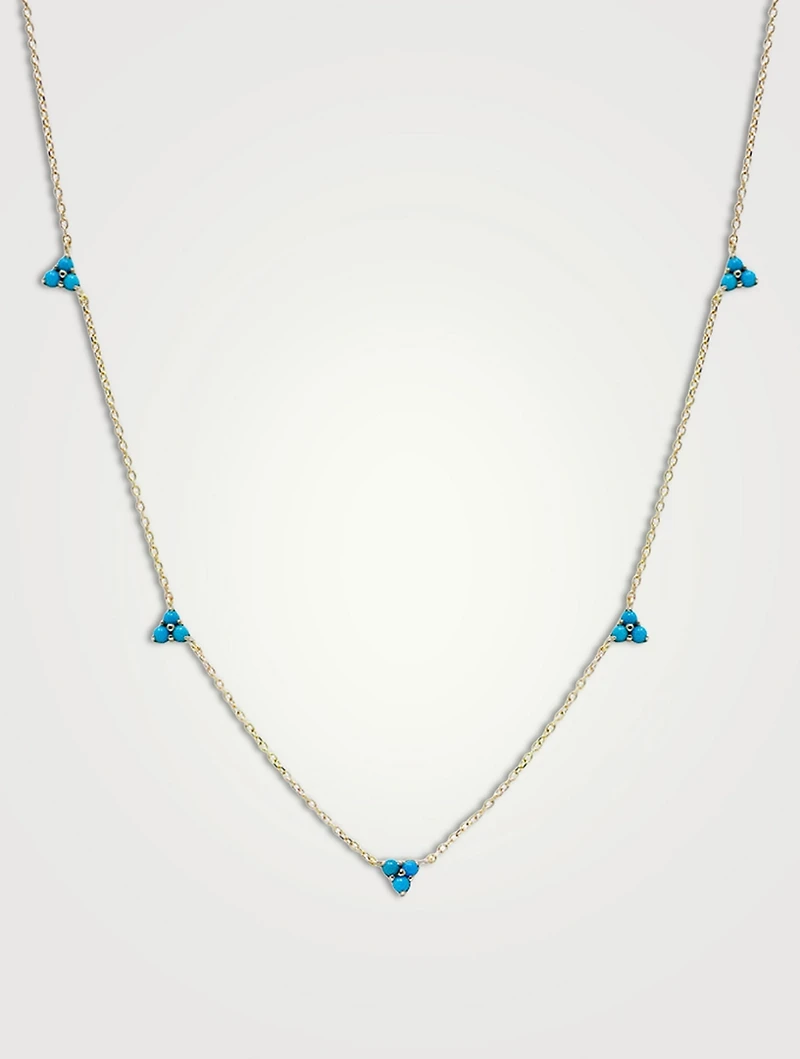 Cléo 14K Gold Trio Station Necklace