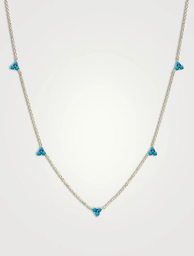 Cléo 14K Gold Trio Station Necklace