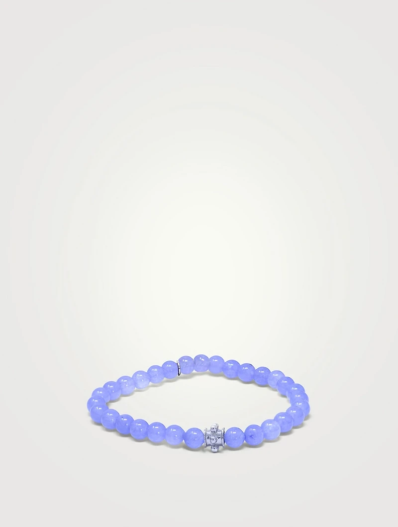 Bohème Dew Drop Silver Jade Mini Rondelle Bracelet