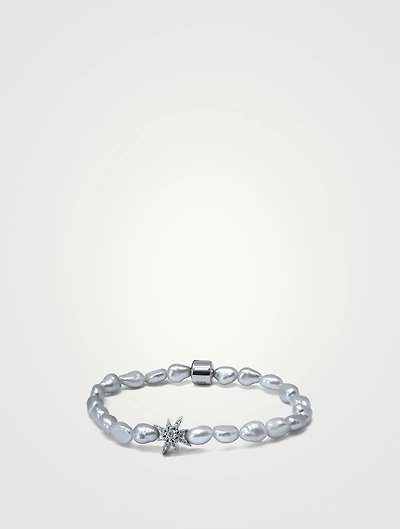 Bohème Silver Baroque Grey Pearl Bracelet
