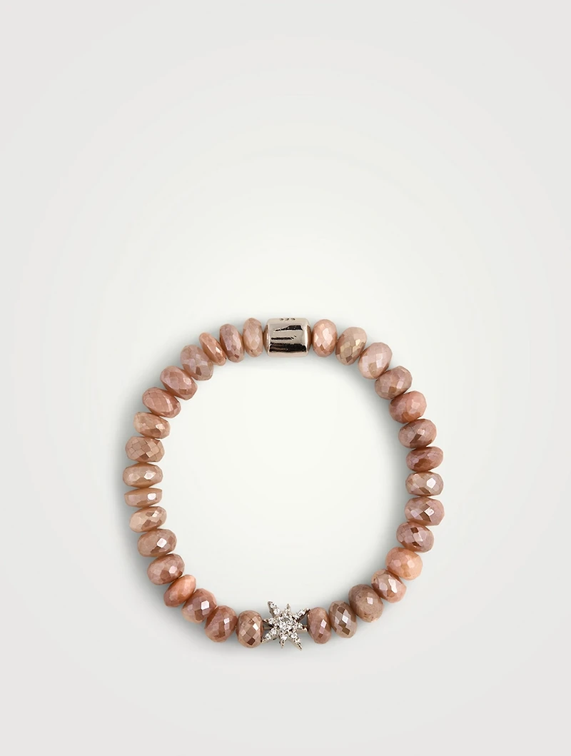 Bohème Silver Moonstone Rondelle Bracelet