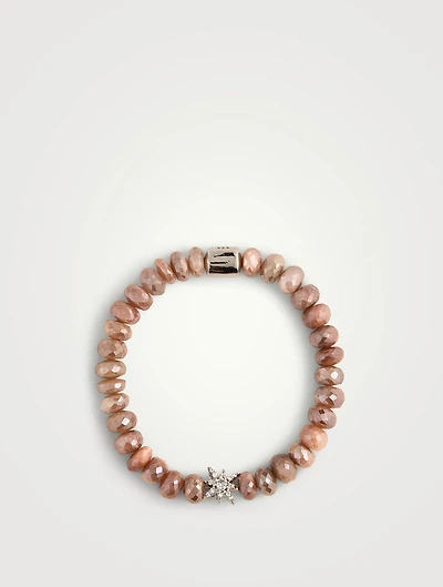 Bohème Silver Moonstone Rondelle Bracelet