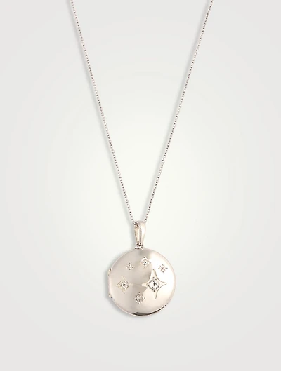 Jac+Jo Silver Gothic Star Locket Necklace