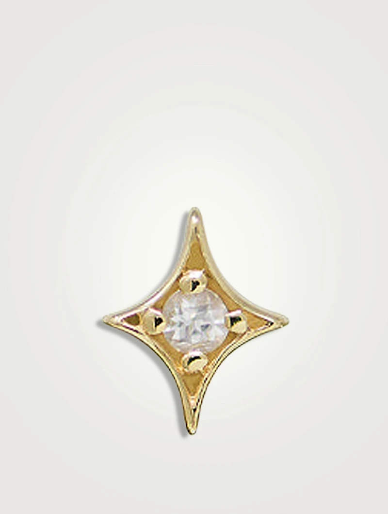 Jac+Jo 14K Gold Mini Gothic Diamond Single Stud Earring