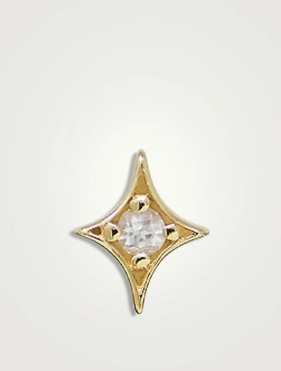 Jac+Jo 14K Gold Mini Gothic Diamond Single Stud Earring