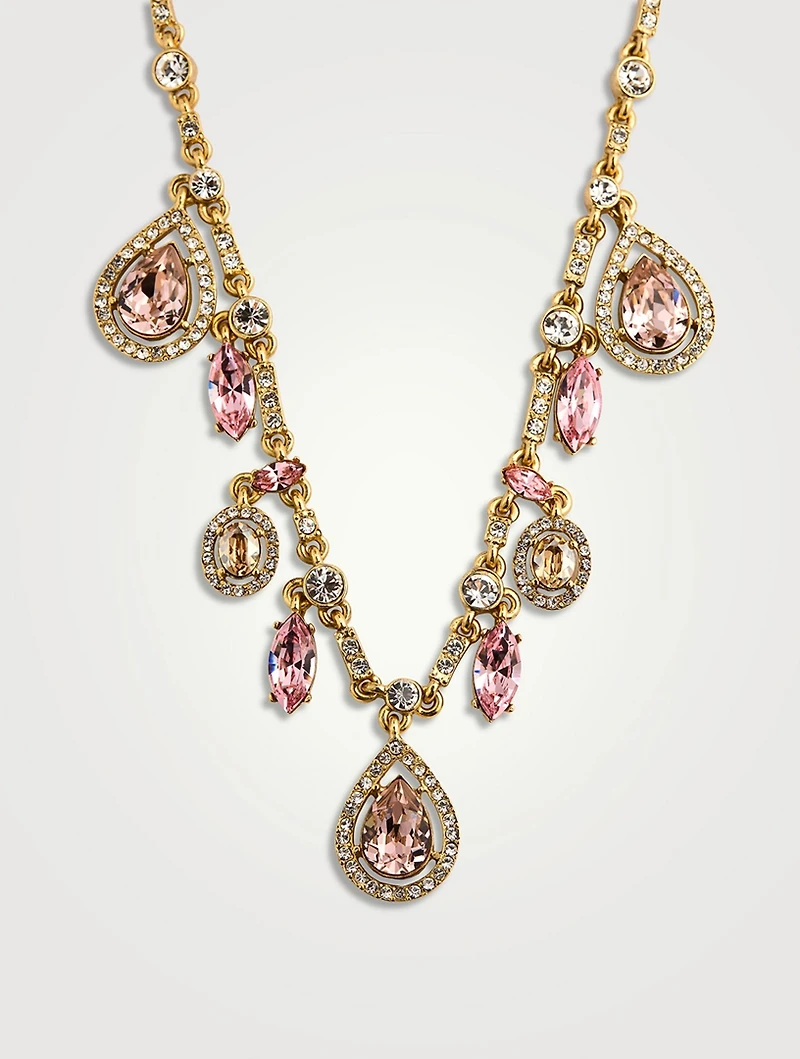 Pear And Oval Crystal Necklace