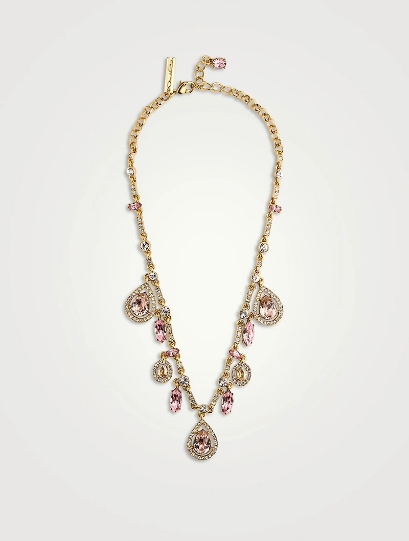 Pear And Oval Crystal Necklace