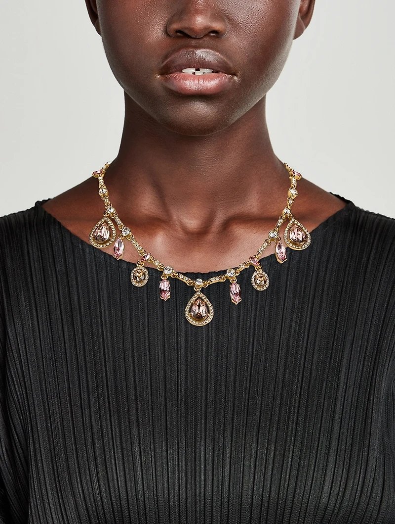 Pear And Oval Crystal Necklace