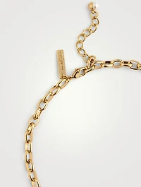 Crystal Pearl Flower Chain Necklace