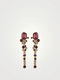Emerald Cut And Round Cluster Drop Earrings