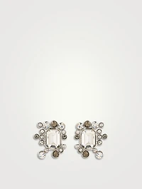 Emerald Cut And Round Stud Earrings