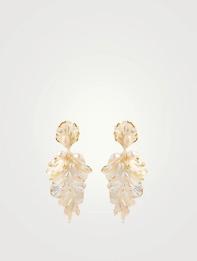 Mother Of Pearl Flower Earrings