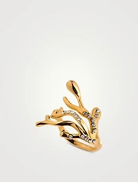 Coral Ring With Crystals