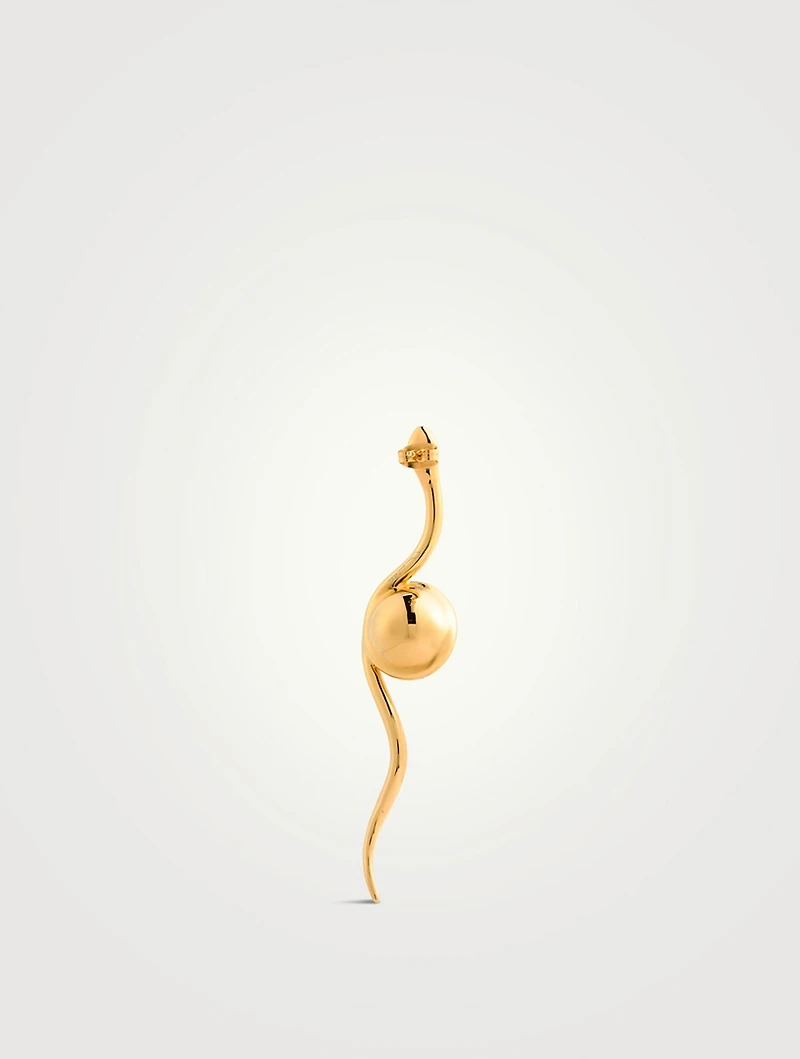 Faux Pearl Snake Earrings