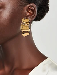 Abstract Drop Clip-On Earrings