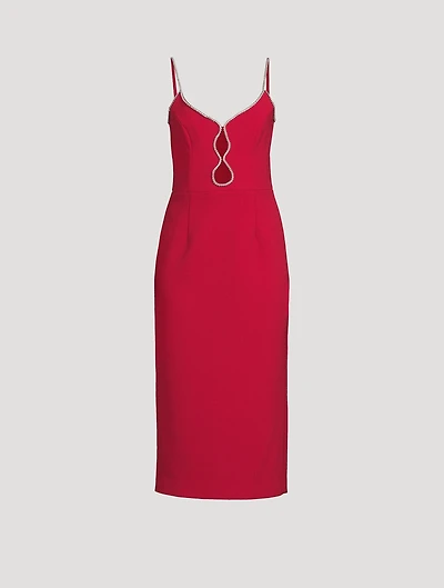 Akari Crystal Strap Midi Dress