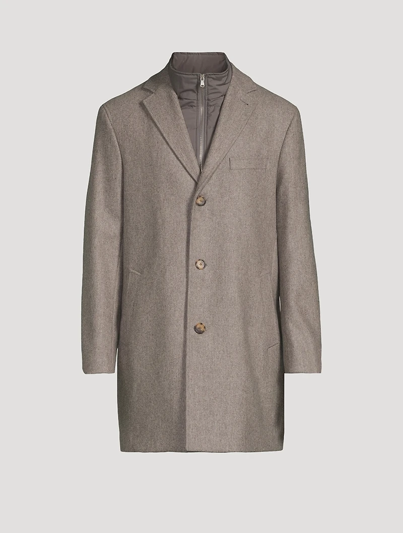Delroy Wool Topcoat With Removable Bib