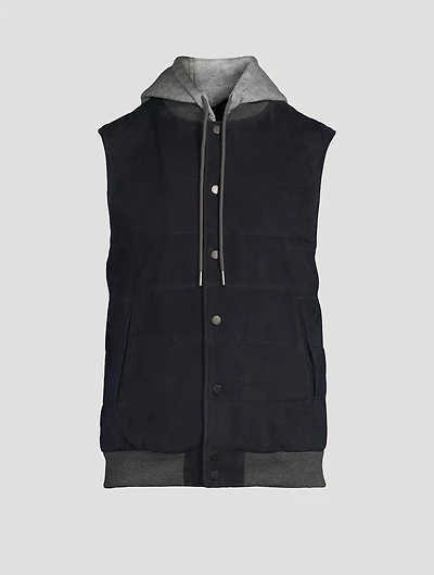 Christon Suede Vest With Removable Bib