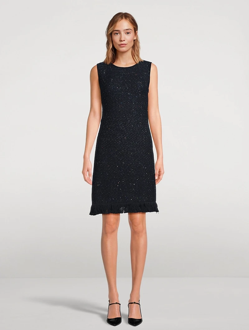 Sequin Tweed Mini Dress
