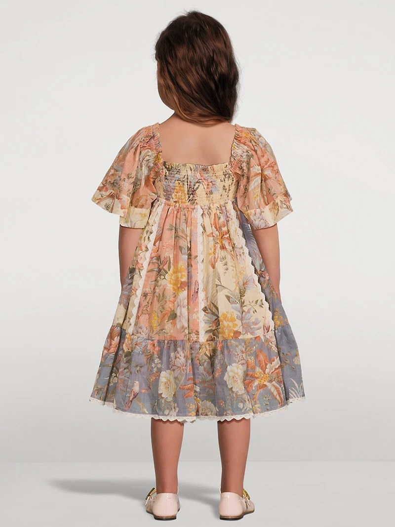 Tallow Panelled Frill Dress Floral Print