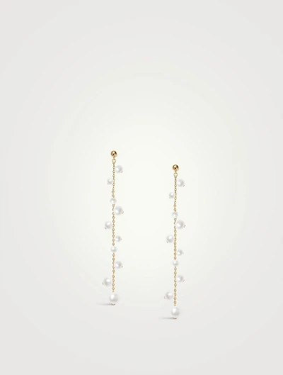 14K Gold Pearl Bubble Drop Earrings