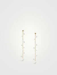 14K Gold Pearl Bubble Drop Earrings