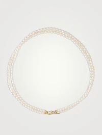 Recycled 14K Gold Double Keshi Pearl Strand Necklace