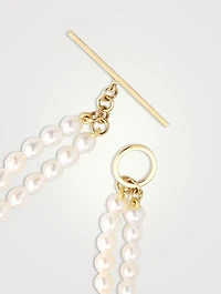 Recycled 14K Gold Double Keshi Pearl Strand Necklace