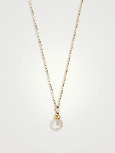 14K Gold Pearl Dot Pendant Necklace