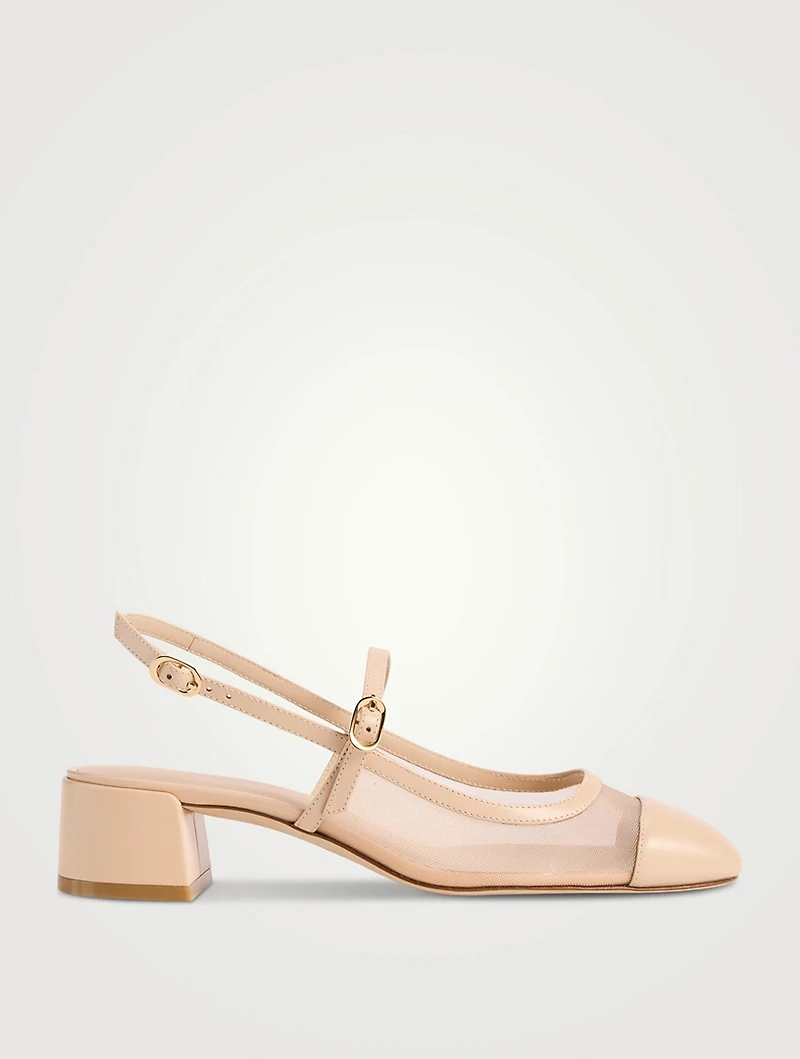 Maeve Mesh Mary Jane Slingback Pumps