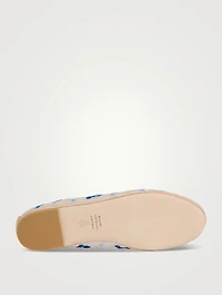 Bareitall Floral-Embroidered Mesh Ballet Flats
