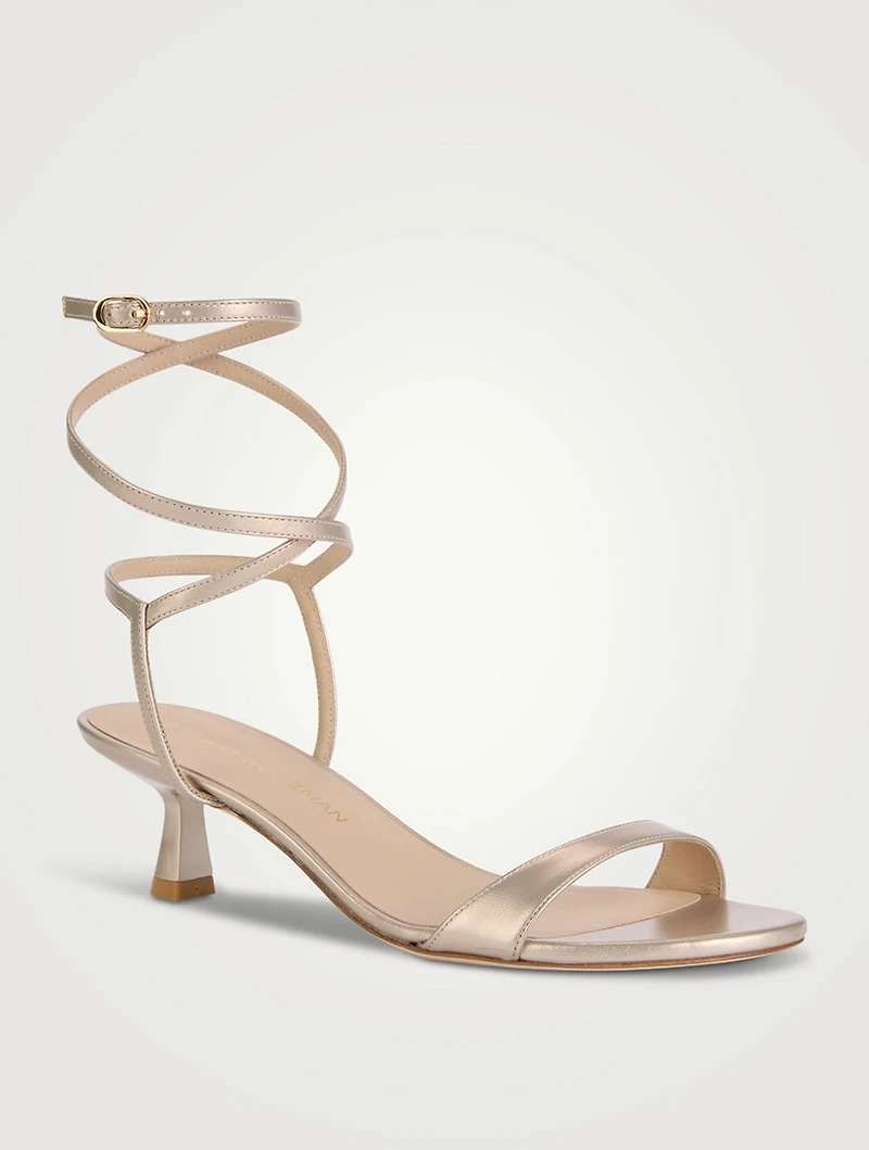 Nudist Wrap Metallic Leather Sandals