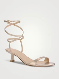 Nudist Wrap Metallic Leather Sandals