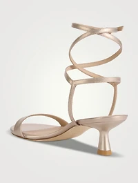 Nudist Wrap Metallic Leather Sandals