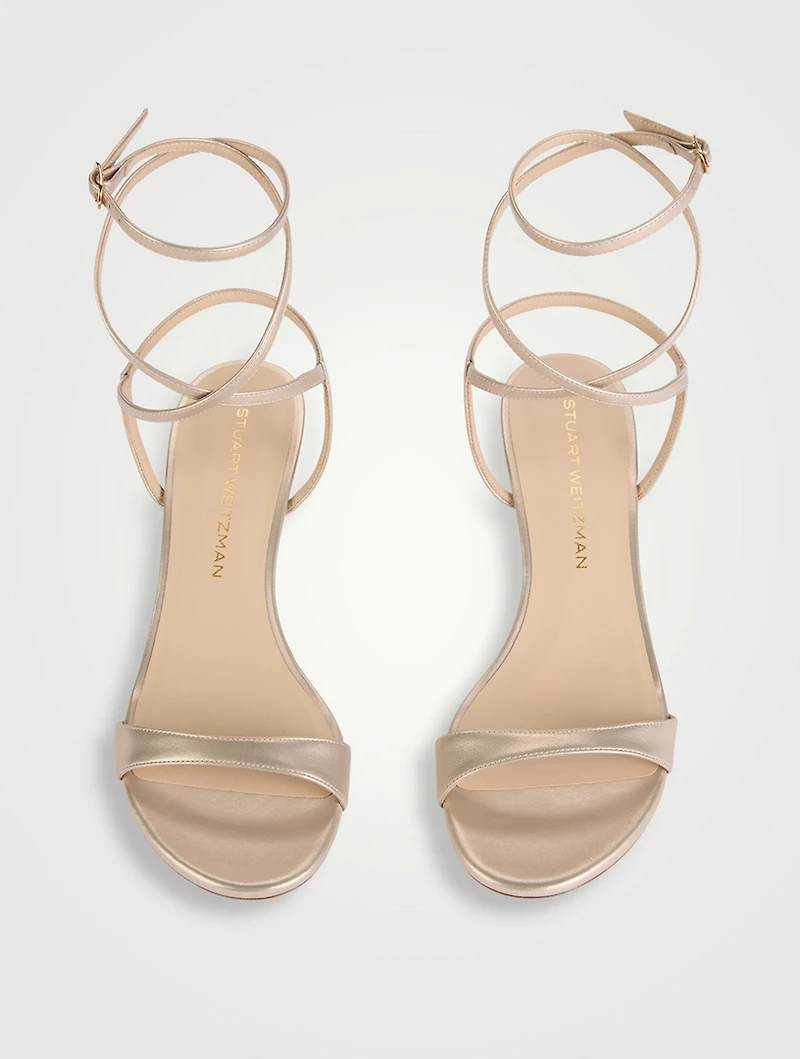 Nudist Wrap Metallic Leather Sandals