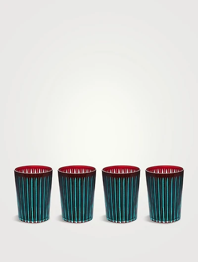 Set Of Four Prism Highball Glasses