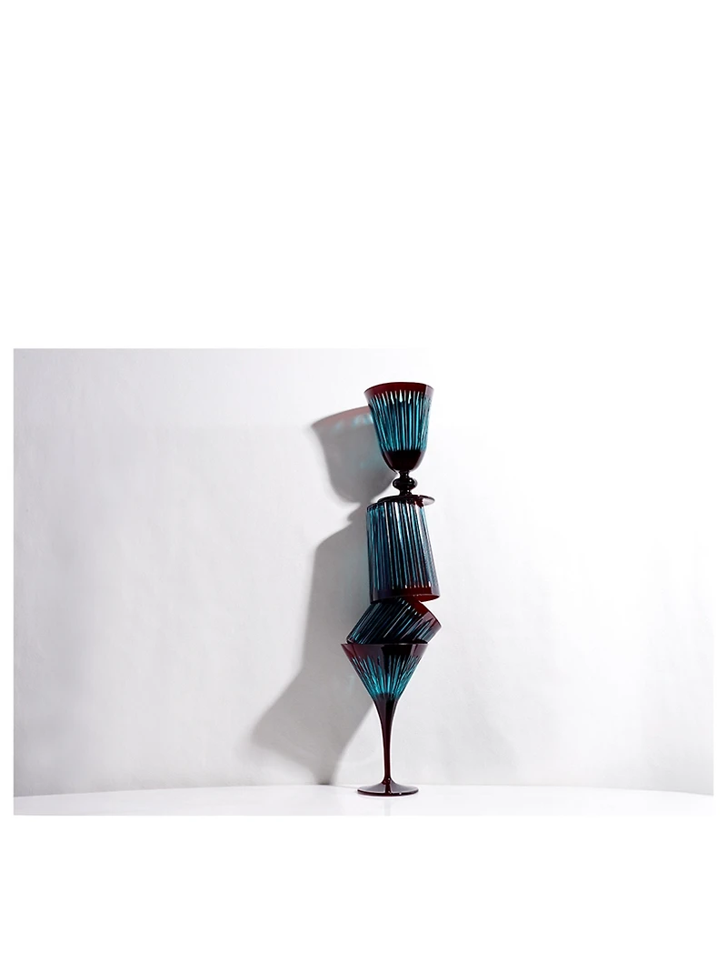 Set Of Four Prism Highball Glasses