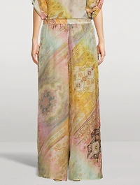 Tallow Printed Silk Wide-Leg Pants