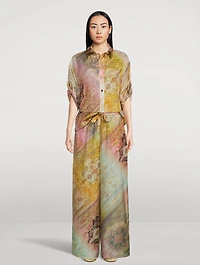 Tallow Printed Silk Wide-Leg Pants