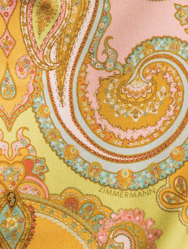 Maxine Strapless One-Piece Swimsuit Paisley Print