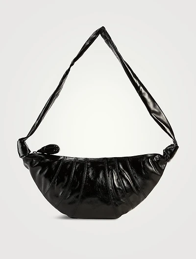 Medium Croissant Coated Cotton Shoulder Bag