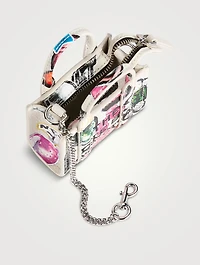 The Nano Leather Tote Bag Charm In Sticker Print