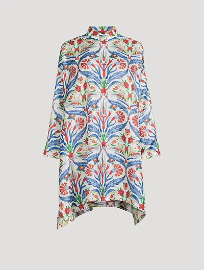 Silk Shirt Carnation Print