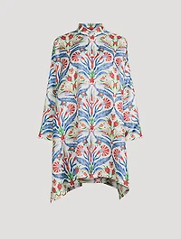 Silk Shirt Carnation Print