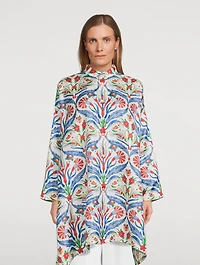 Silk Shirt Carnation Print