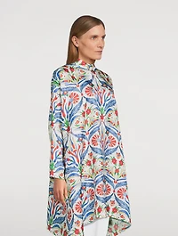 Silk Shirt Carnation Print