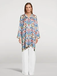 Silk Shirt Carnation Print