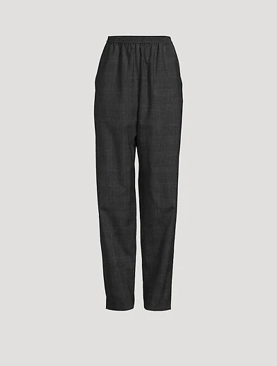 Tapered Wool Linen Trousers